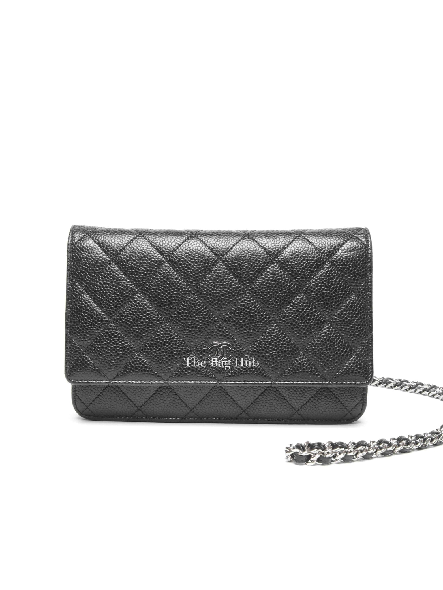 Chanel Black Caviar Quilted Wallet On Chain SHW