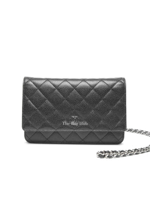 Chanel Black Caviar Quilted Wallet On Chain SHW