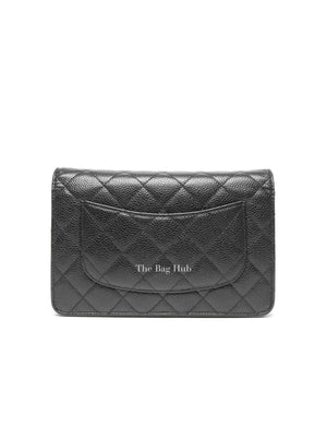 Chanel Black Caviar Quilted Wallet On Chain SHW