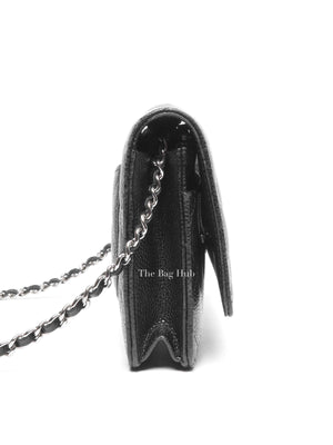 Chanel Black Caviar Quilted Wallet On Chain SHW