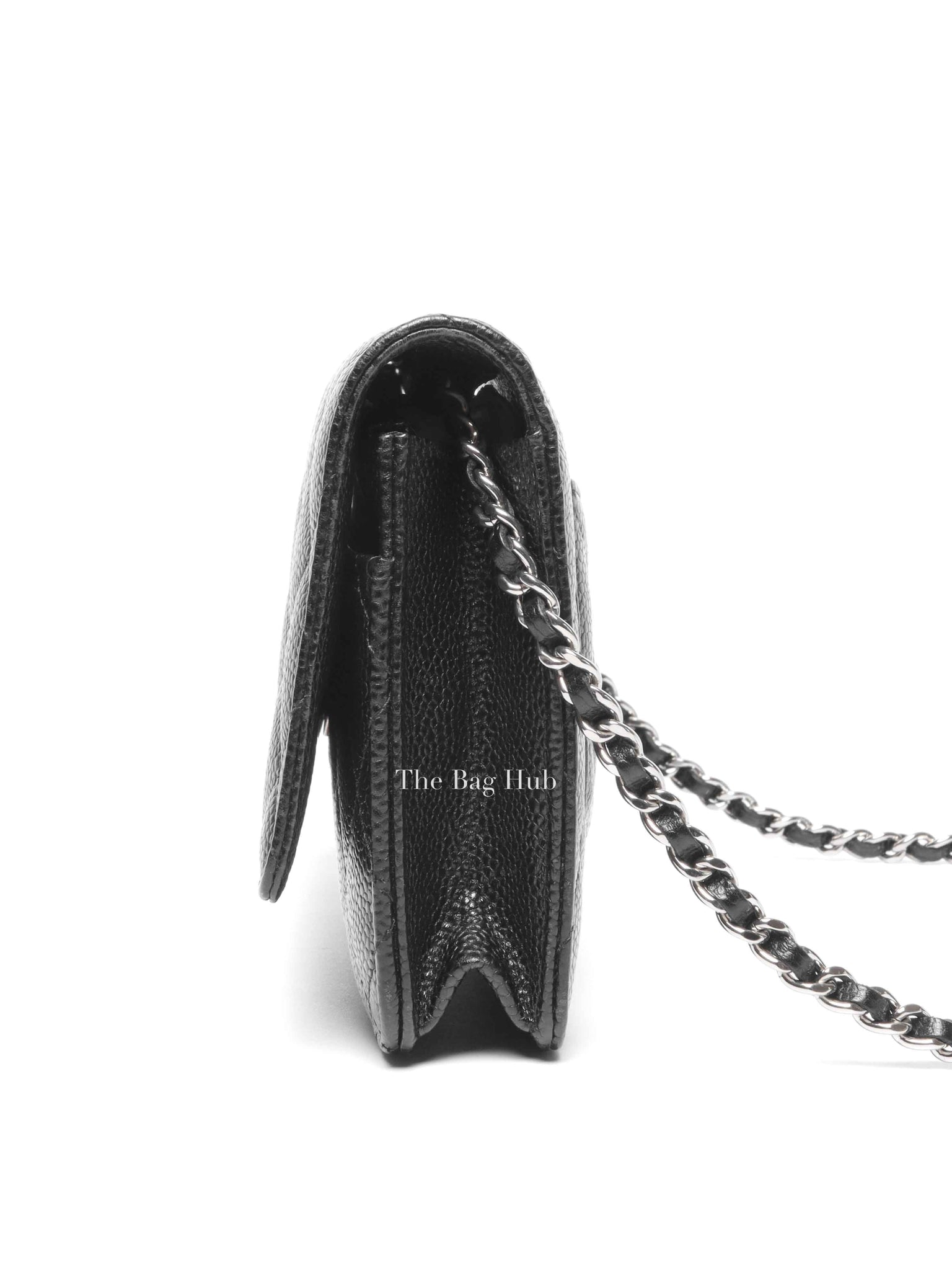 Chanel Black Caviar Quilted Wallet On Chain SHW
