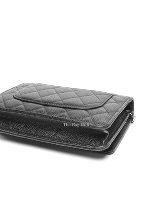 Chanel Black Caviar Quilted Wallet On Chain SHW