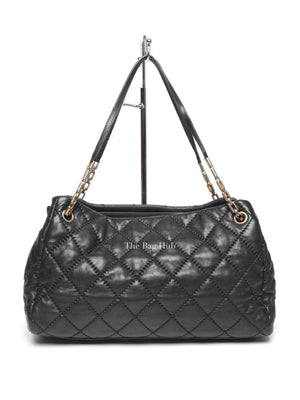 Chanel Black Quilted Leather Retro Chain Tote Bag GHW
