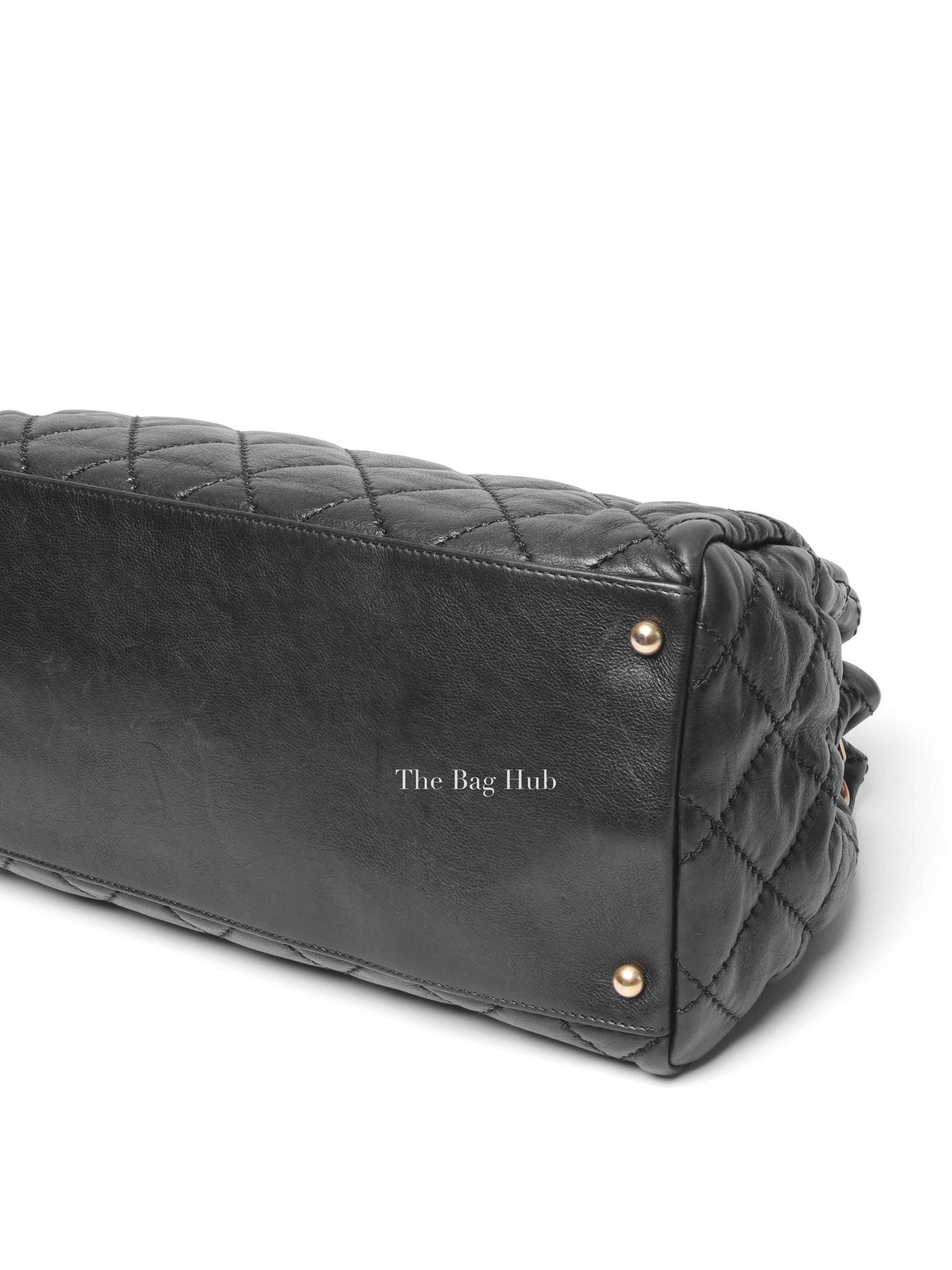 Chanel Black Quilted Leather Retro Chain Tote Bag GHW