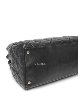 Chanel Black Quilted Leather Retro Chain Tote Bag GHW