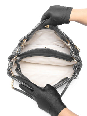 Chanel Black Quilted Leather Retro Chain Tote Bag GHW