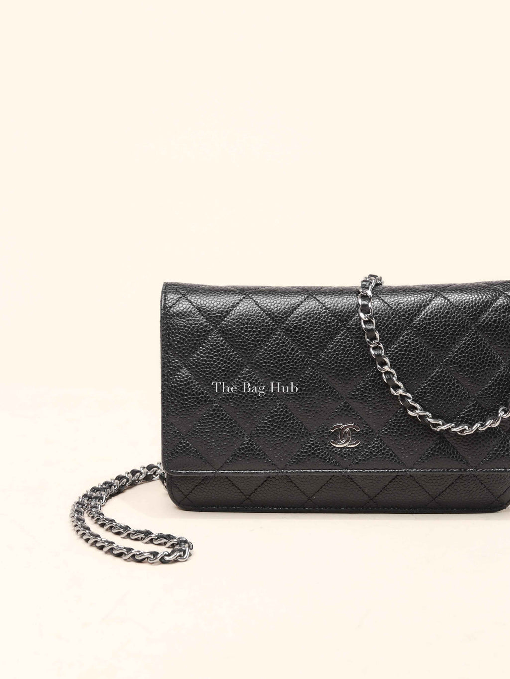 Chanel Black Caviar Quilted Wallet On Chain SHW