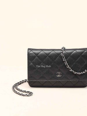 Chanel Black Caviar Quilted Wallet On Chain SHW