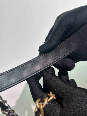 Chanel Black Goatskin C19 Medium Bag GHW