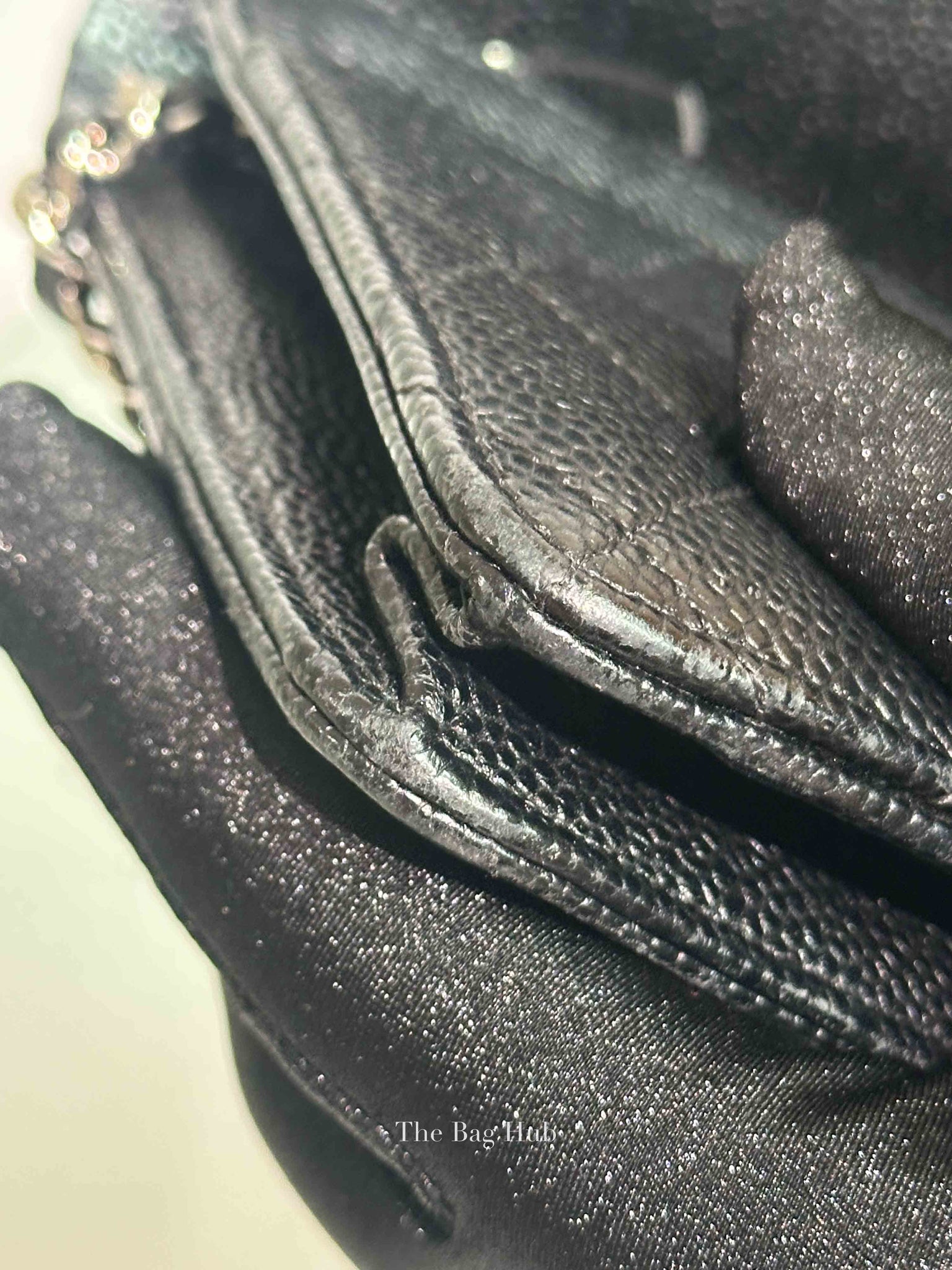 Chanel Black Caviar Quilted Wallet On Chain SHW