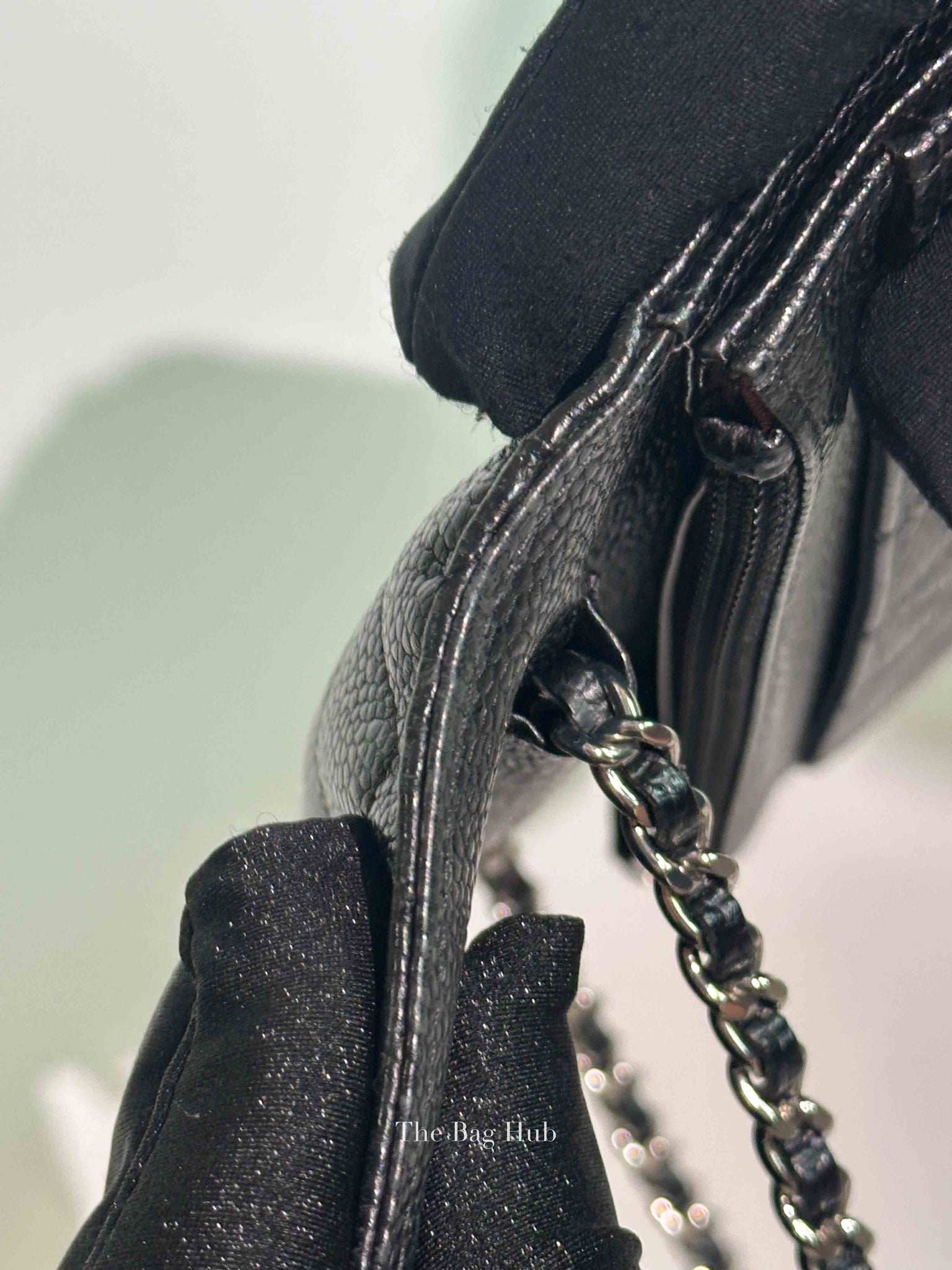 Chanel Black Caviar Quilted Wallet On Chain SHW
