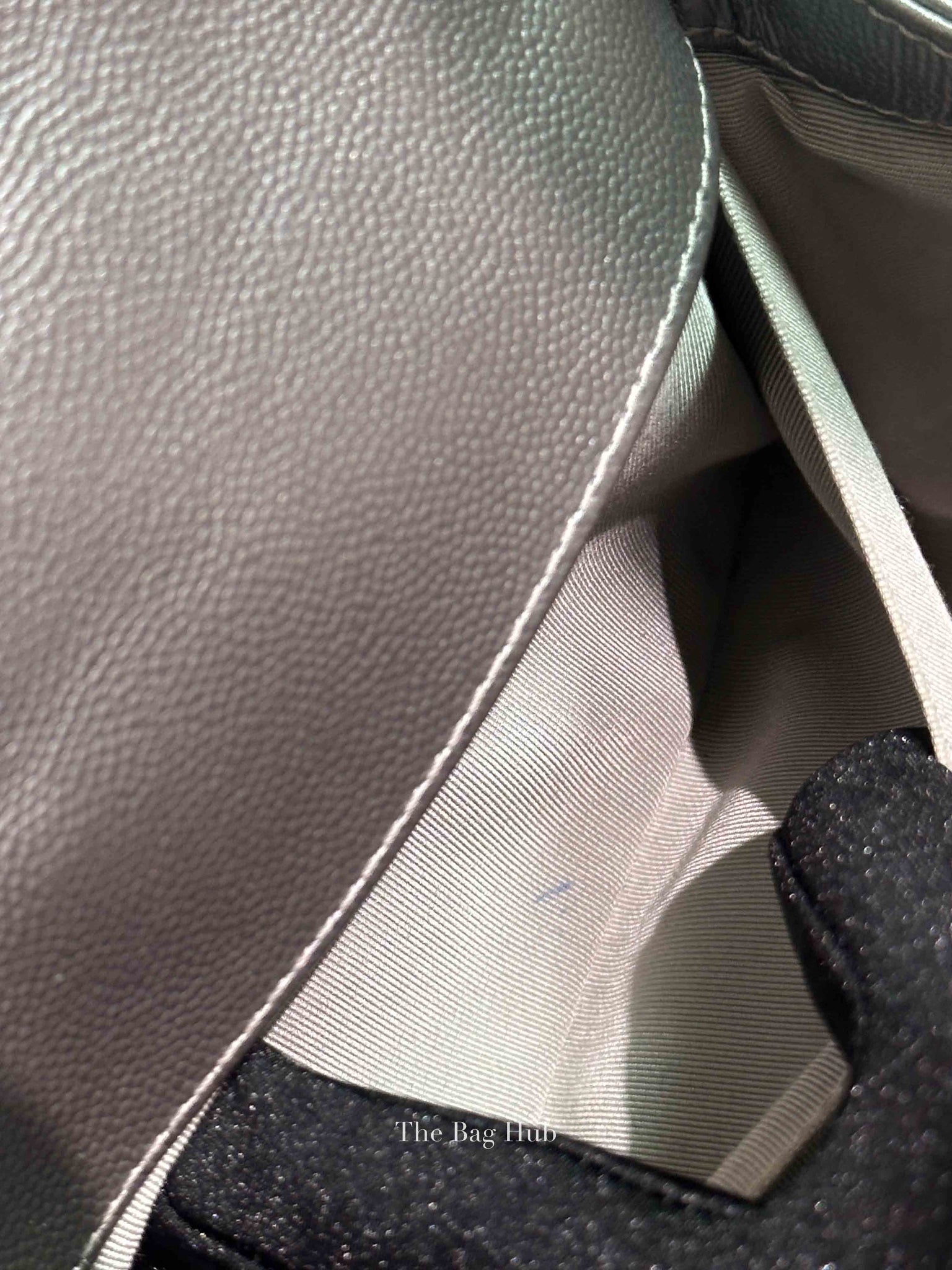 Chanel Silver Caviar Quilted Le Boy Medium Bag RHW