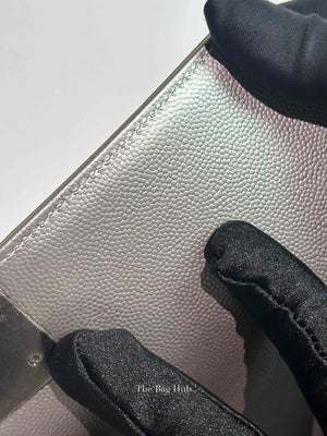 Chanel Silver Caviar Quilted Le Boy Medium Bag RHW