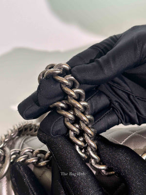 Chanel Silver Caviar Quilted Le Boy Medium Bag RHW