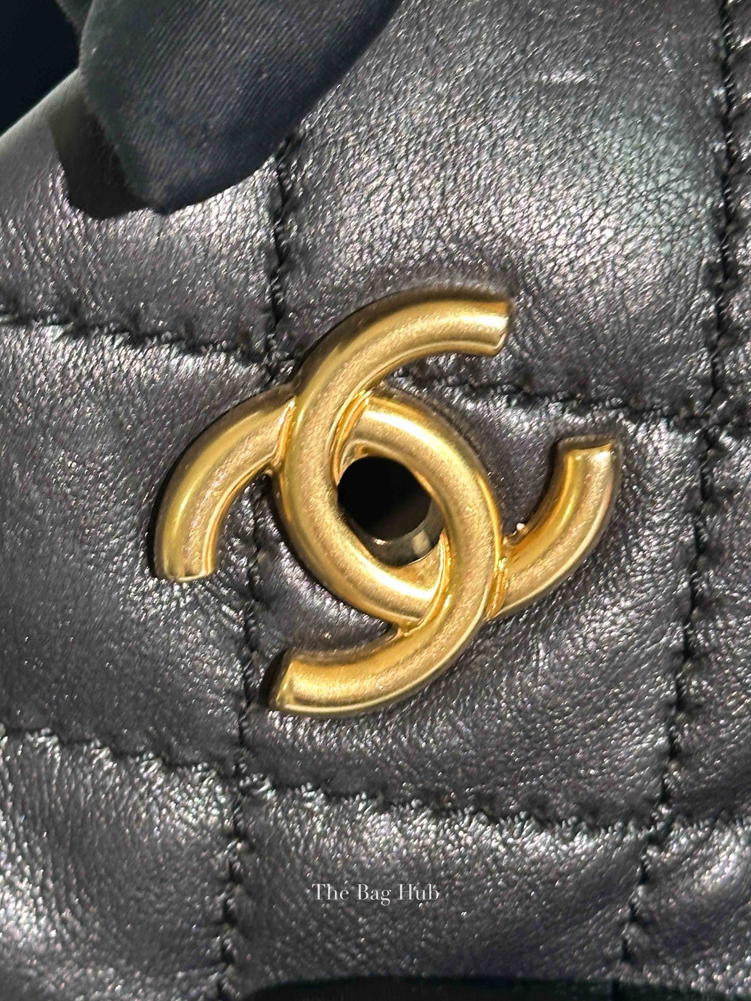 Chanel Black Quilted Leather Retro Chain Tote Bag GHW