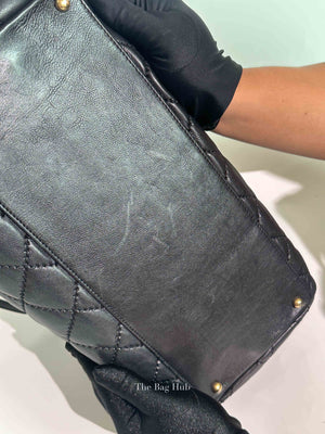 Chanel Black Quilted Leather Retro Chain Tote Bag GHW