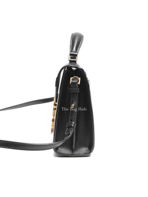 Saint Laurent Black Grain De Poudre Leather Mini Classic Monogram Cassandra Top Handle Bag