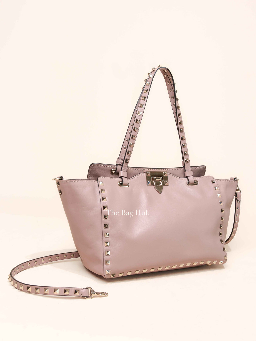 Valentino Garavani Poudre Leather Rockstud Small Trapeze Bag GHW