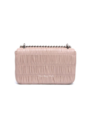 Prada Cipria Nappa Gaufre Sound Chain Flap Small Shoulder Bag