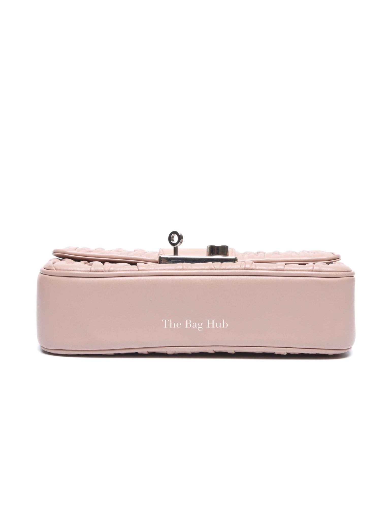 Prada Cipria Nappa Gaufre Sound Chain Flap Small Shoulder Bag
