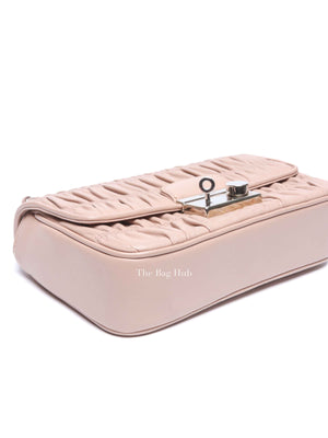 Prada Cipria Nappa Gaufre Sound Chain Flap Small Shoulder Bag