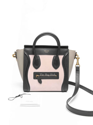 Celine Tri-Color Smooth Drummed Calfskin Nano Luggage Bag