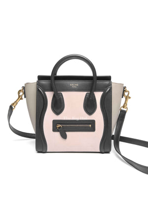 Celine Tri-Color Smooth Drummed Calfskin Nano Luggage Bag