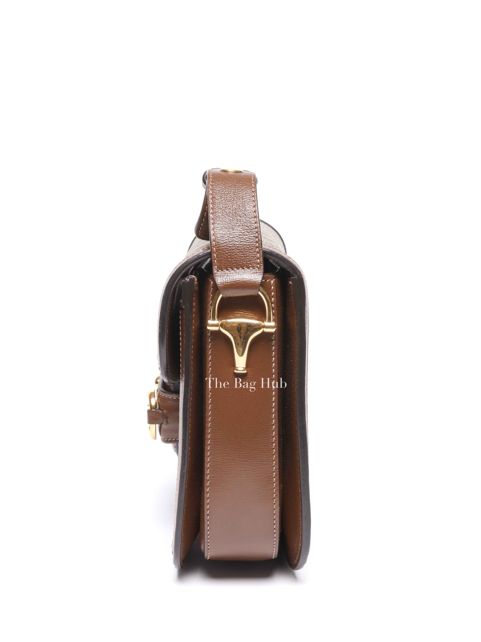 Gucci Brown GG Supreme Canvas Horsebit 1955 Medium Shoulder Bag