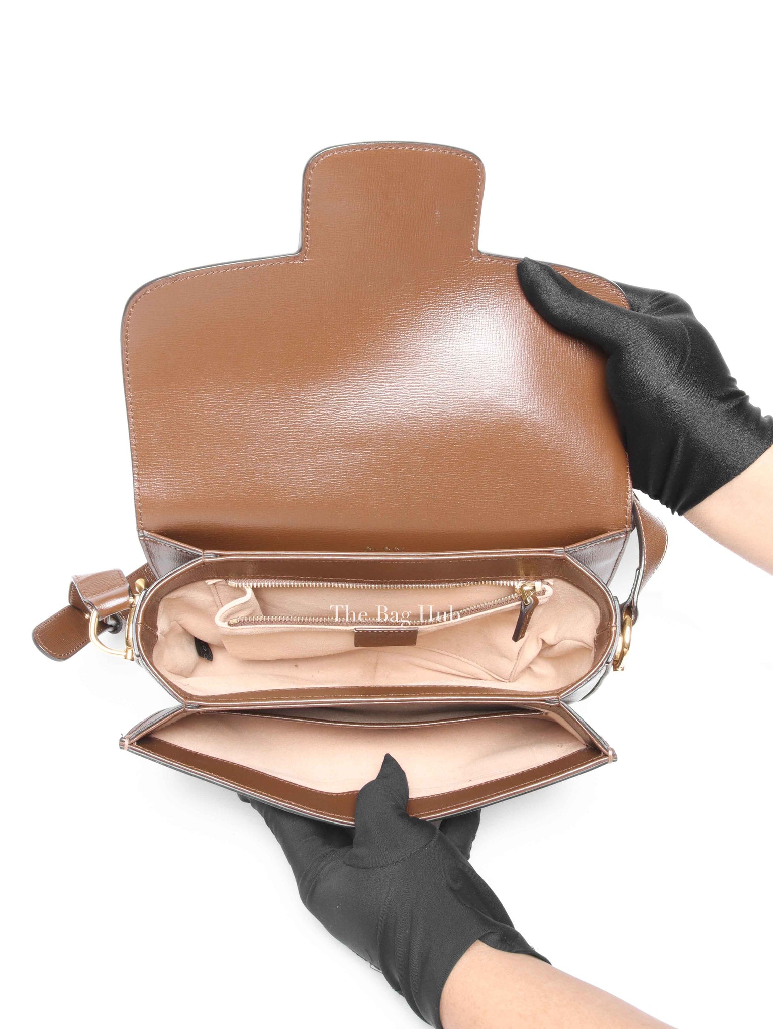 Gucci Brown GG Supreme Canvas Horsebit 1955 Medium Shoulder Bag