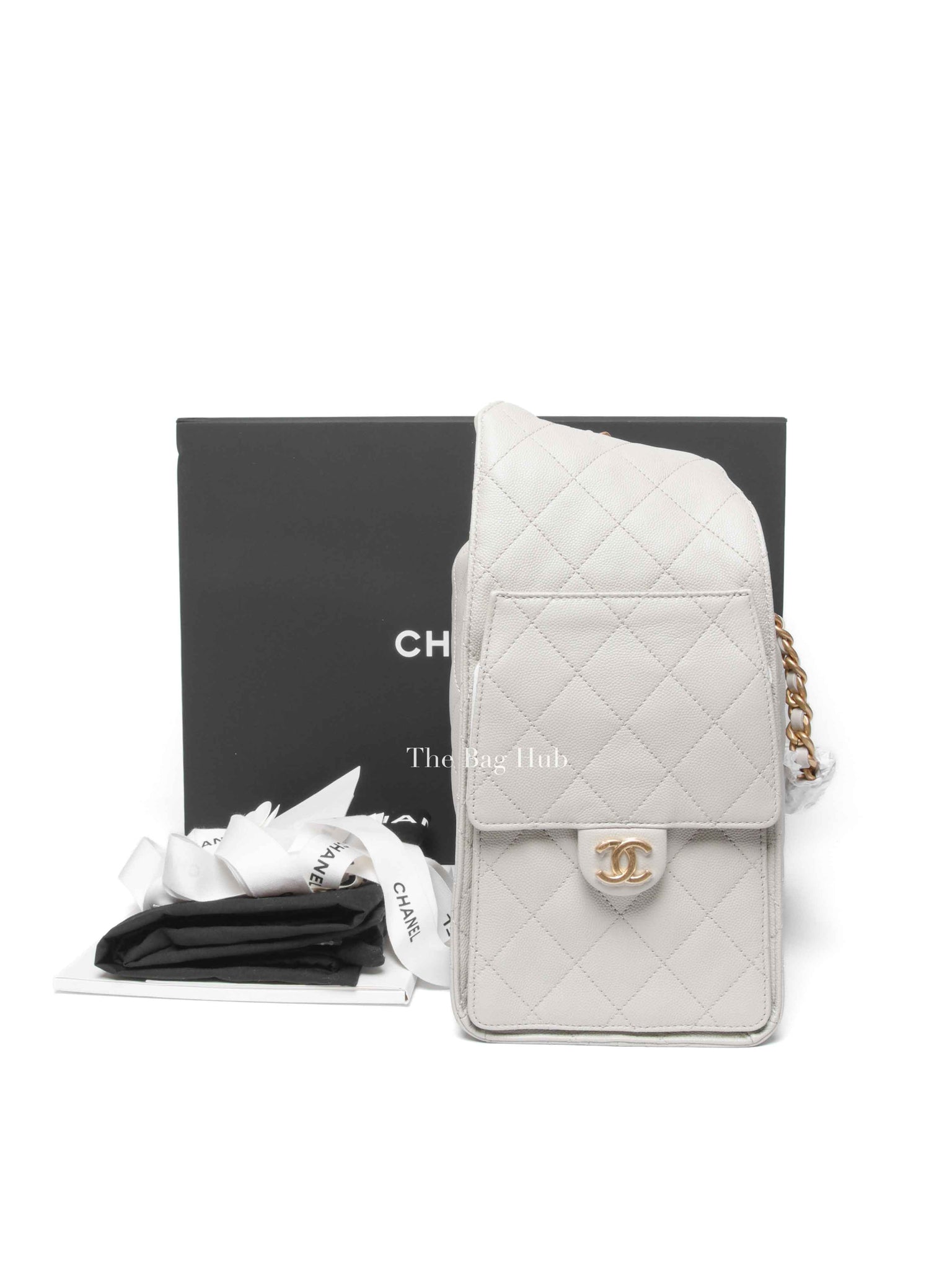 Chanel Gray Caviar Quilted C25 Medium Bag GHW