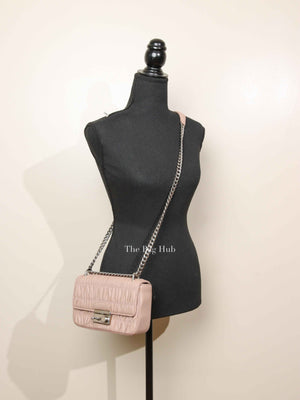 Prada Cipria Nappa Gaufre Sound Chain Flap Small Shoulder Bag