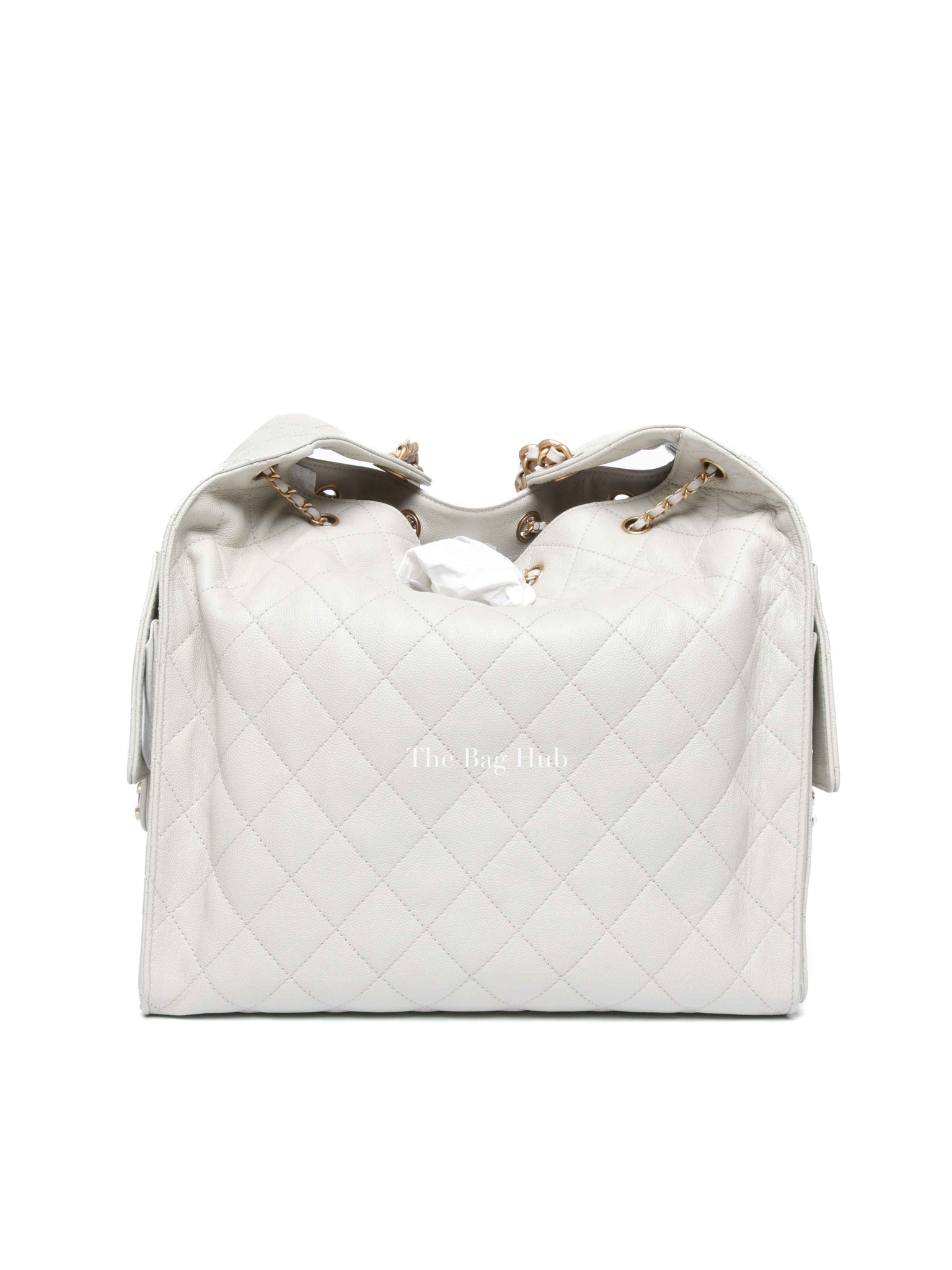 Chanel Gray Caviar Quilted C25 Medium Bag GHW