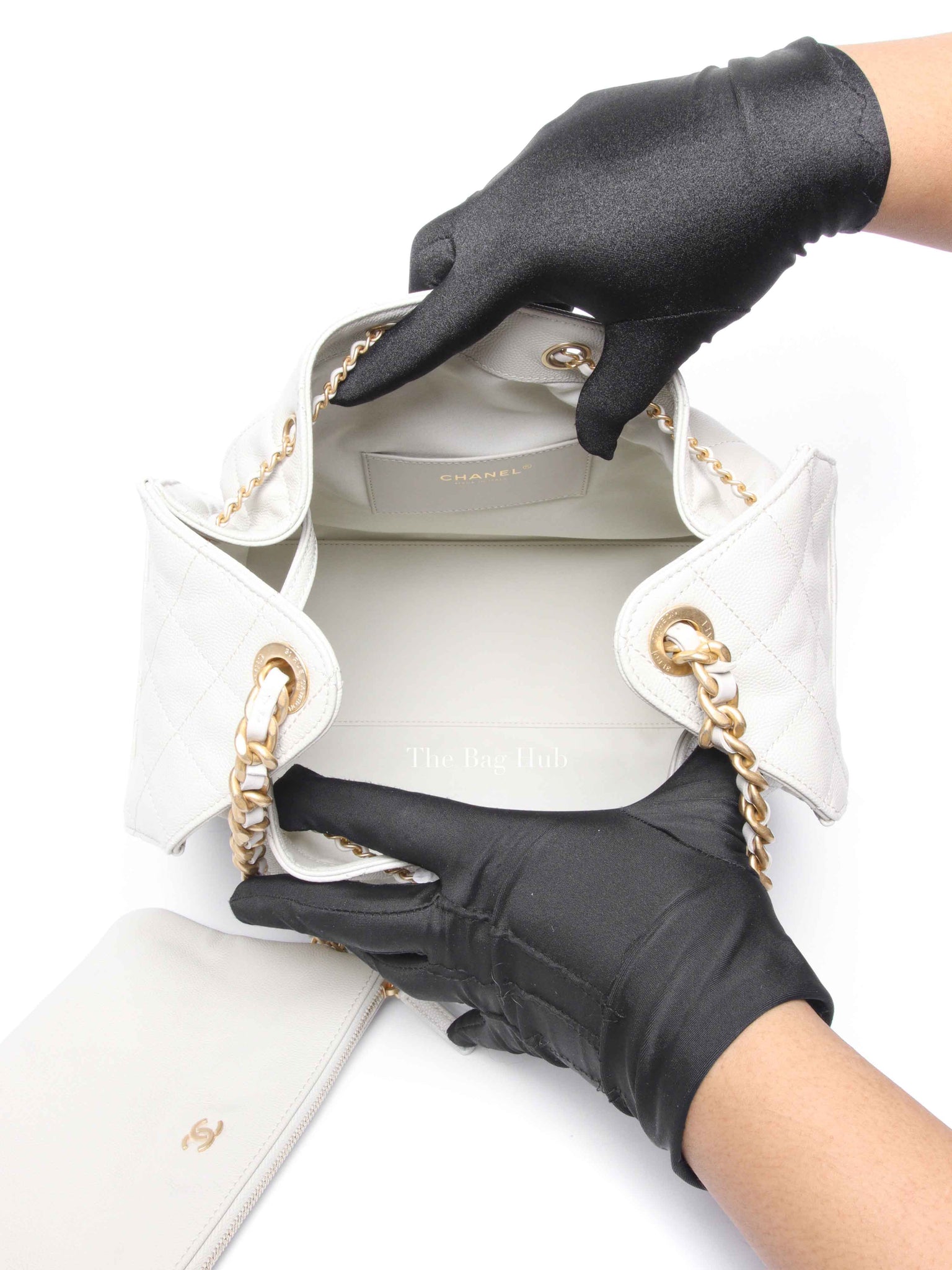 Chanel Gray Caviar Quilted C25 Medium Bag GHW
