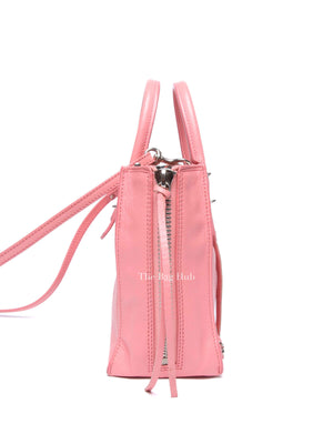 Balenciaga Pink Leather Mini Metallic Edge Papier A4 Tote Bag