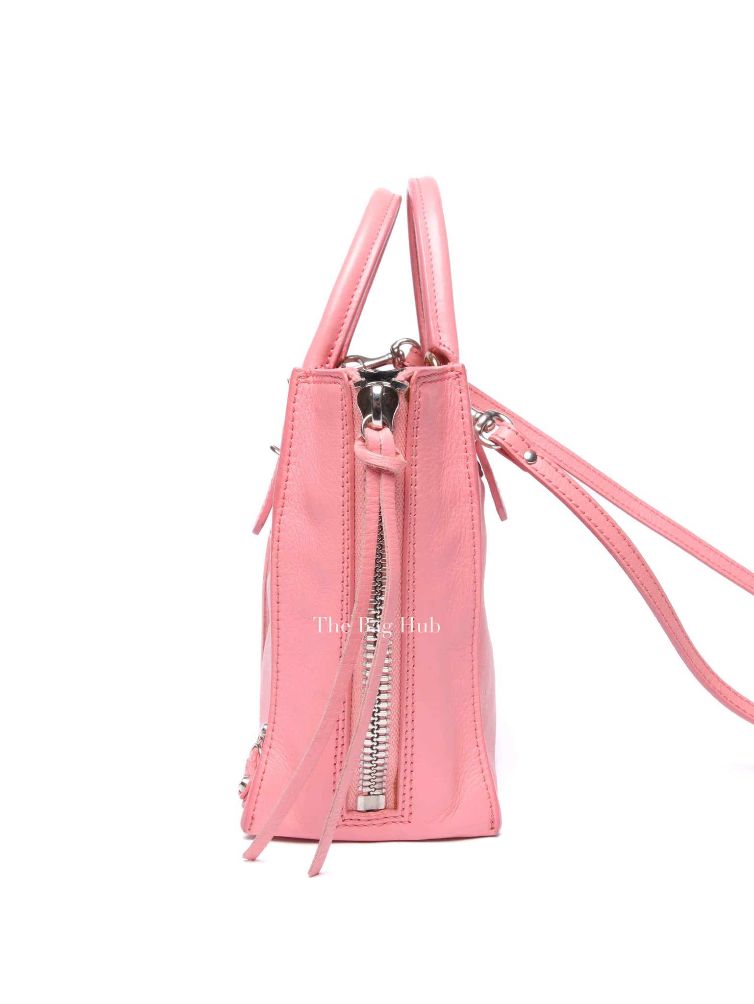 Balenciaga Pink Leather Mini Metallic Edge Papier A4 Tote Bag