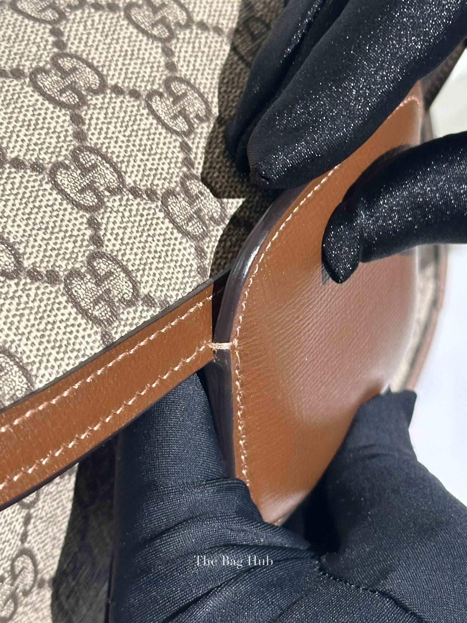 Gucci Brown GG Supreme Canvas Horsebit 1955 Medium Shoulder Bag
