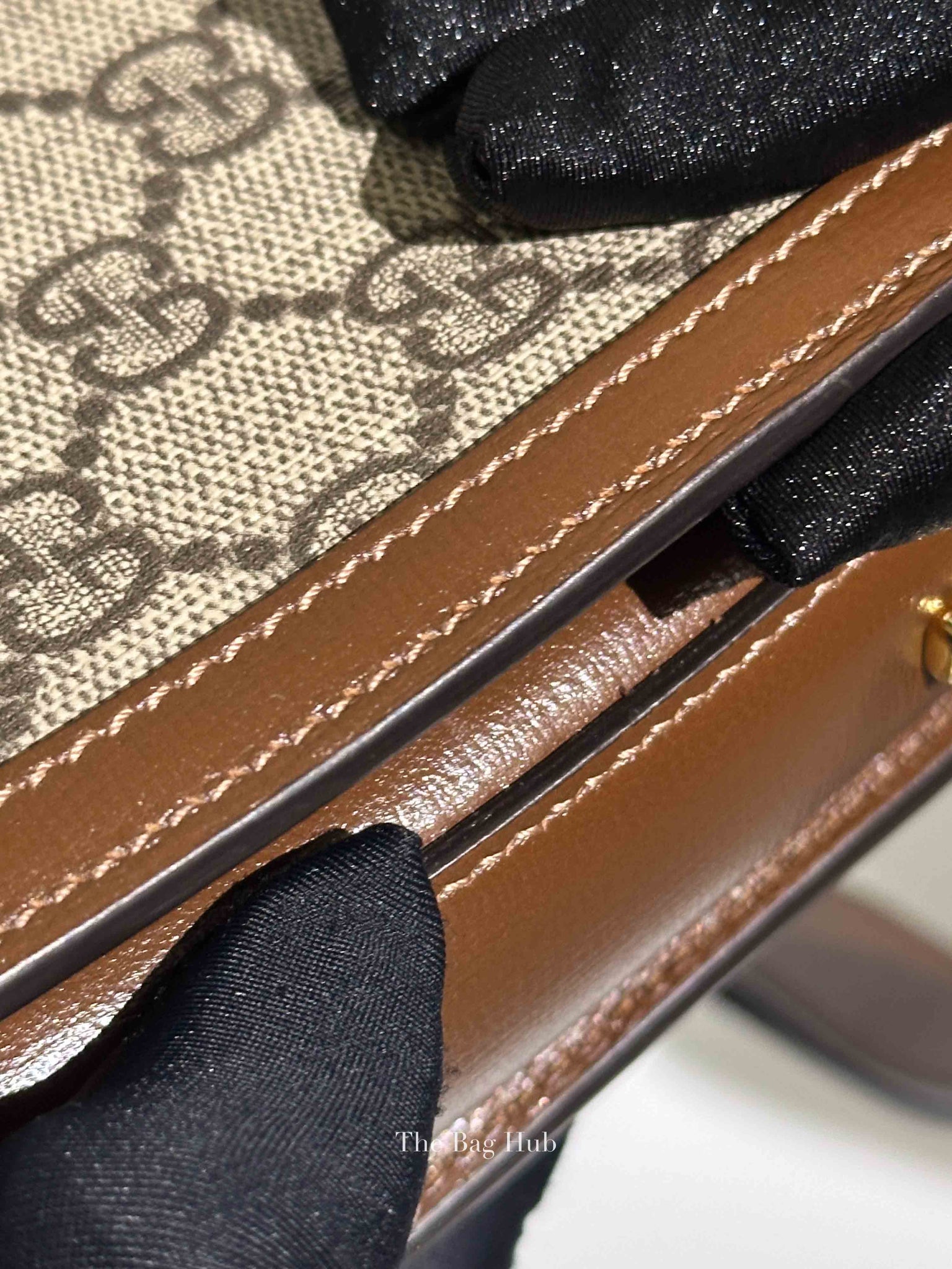 Gucci Brown GG Supreme Canvas Horsebit 1955 Medium Shoulder Bag