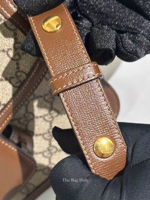 Gucci Brown GG Supreme Canvas Horsebit 1955 Medium Shoulder Bag