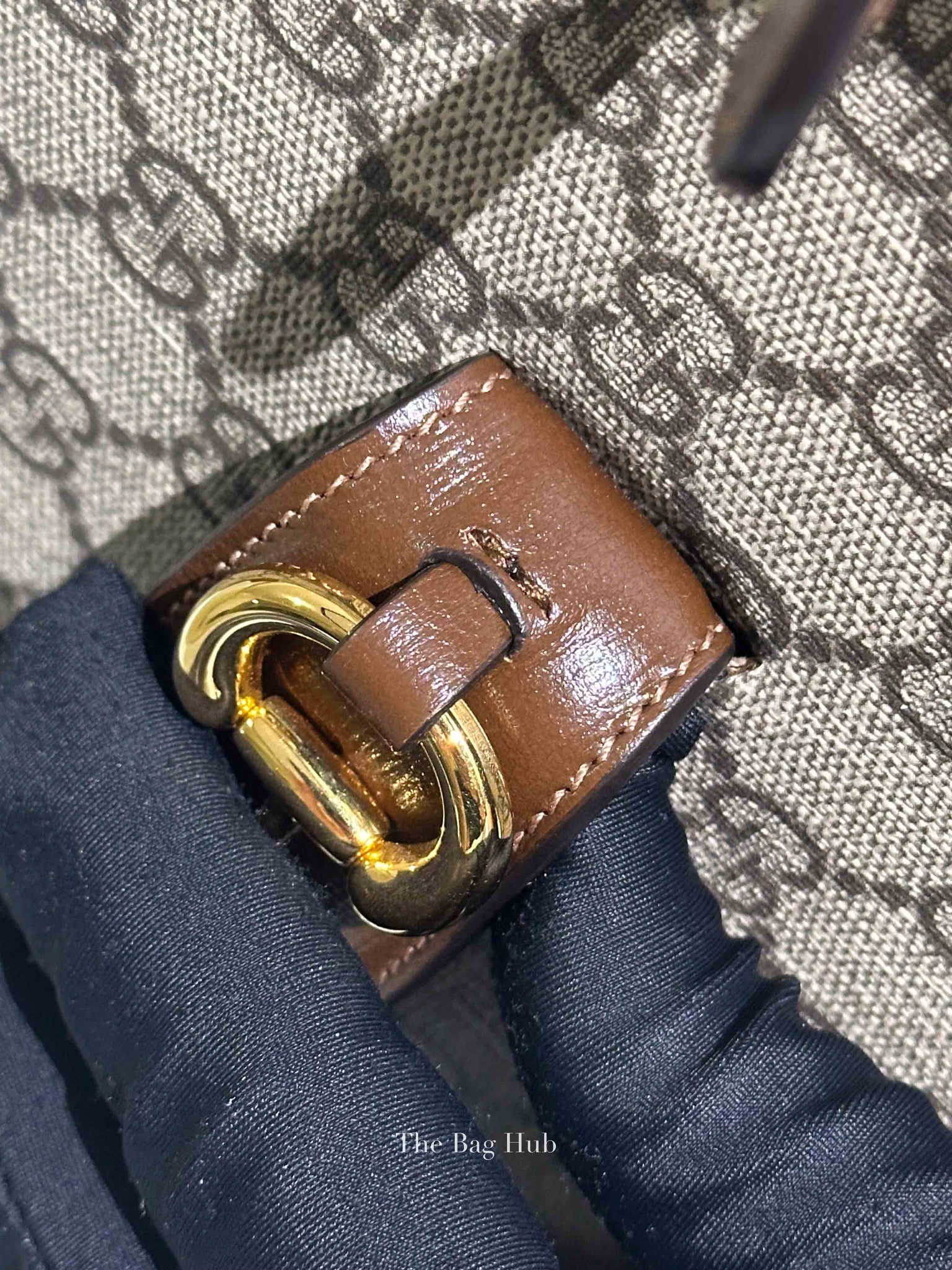 Gucci Brown GG Supreme Canvas Horsebit 1955 Medium Shoulder Bag
