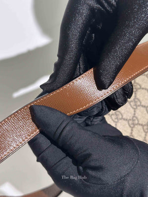 Gucci Brown GG Supreme Canvas Horsebit 1955 Medium Shoulder Bag