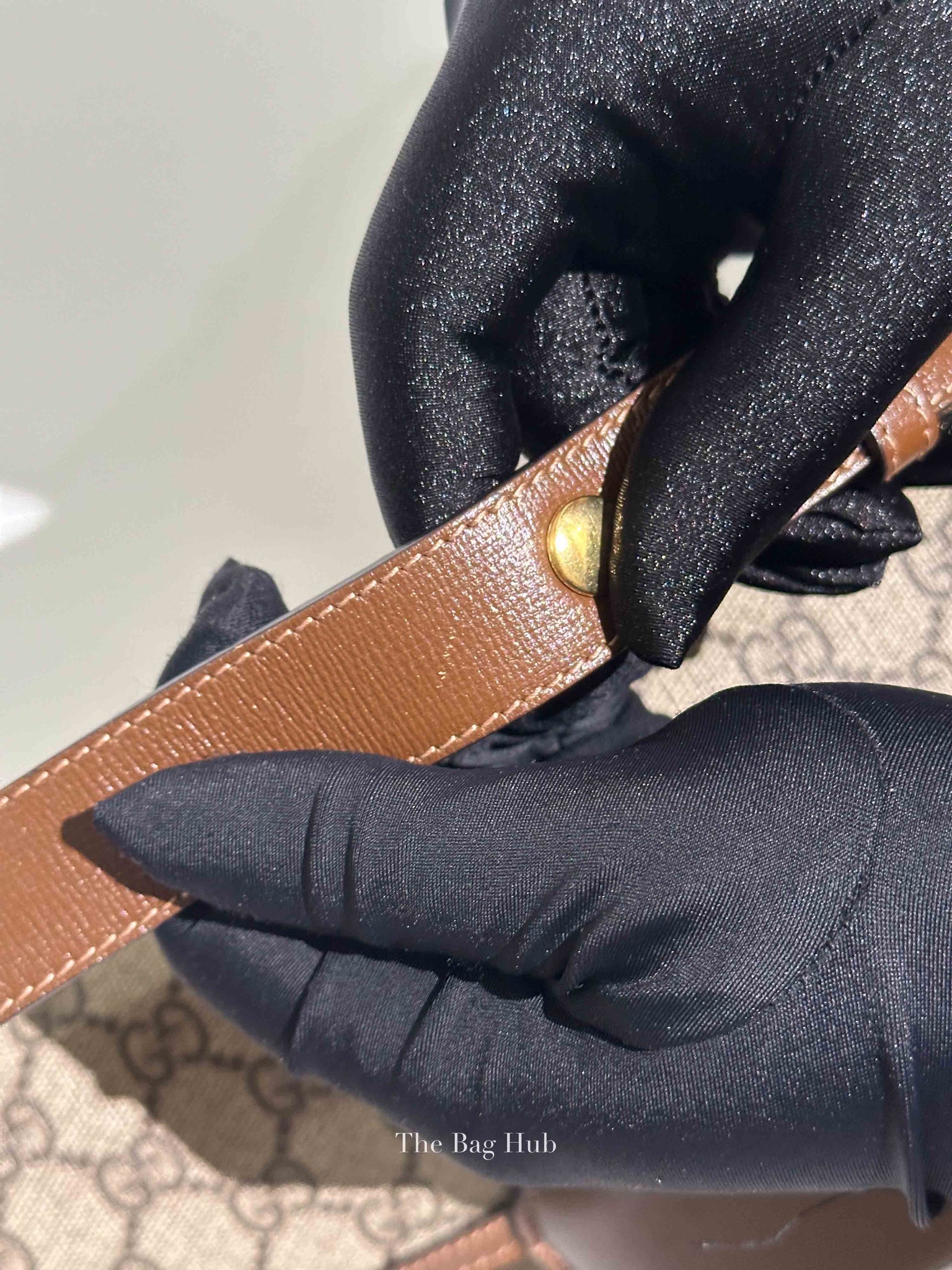 Gucci Brown GG Supreme Canvas Horsebit 1955 Medium Shoulder Bag