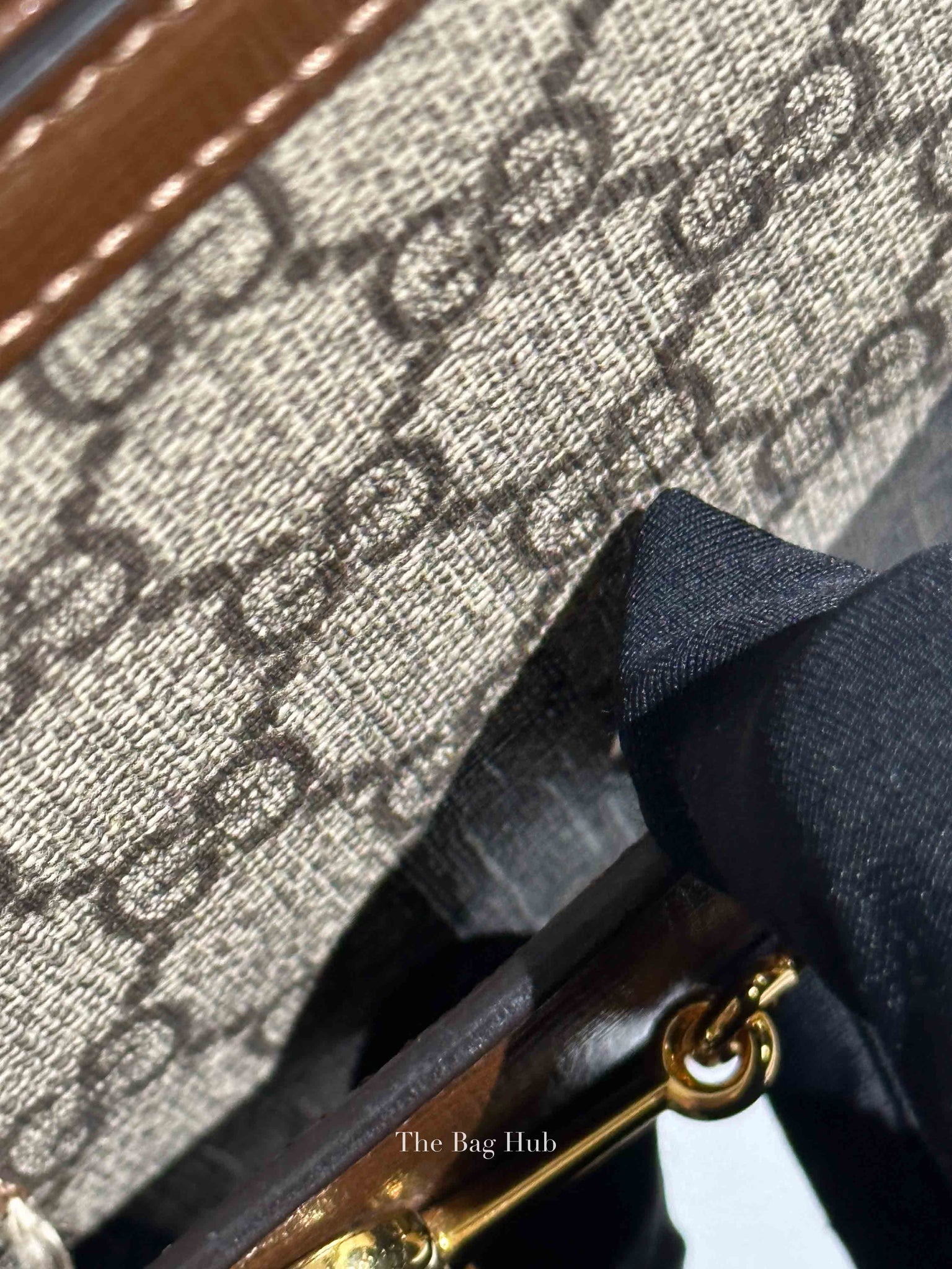 Gucci Brown GG Supreme Canvas Horsebit 1955 Medium Shoulder Bag