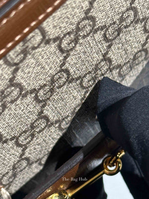 Gucci Brown GG Supreme Canvas Horsebit 1955 Medium Shoulder Bag