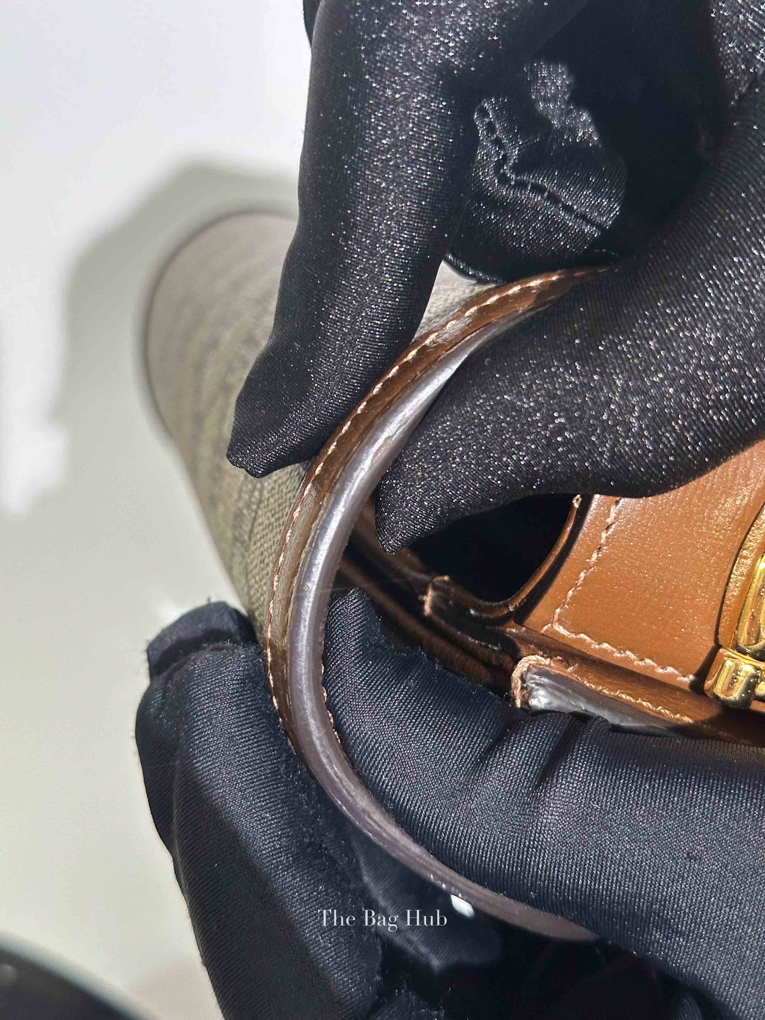 Gucci Brown GG Supreme Canvas Horsebit 1955 Medium Shoulder Bag
