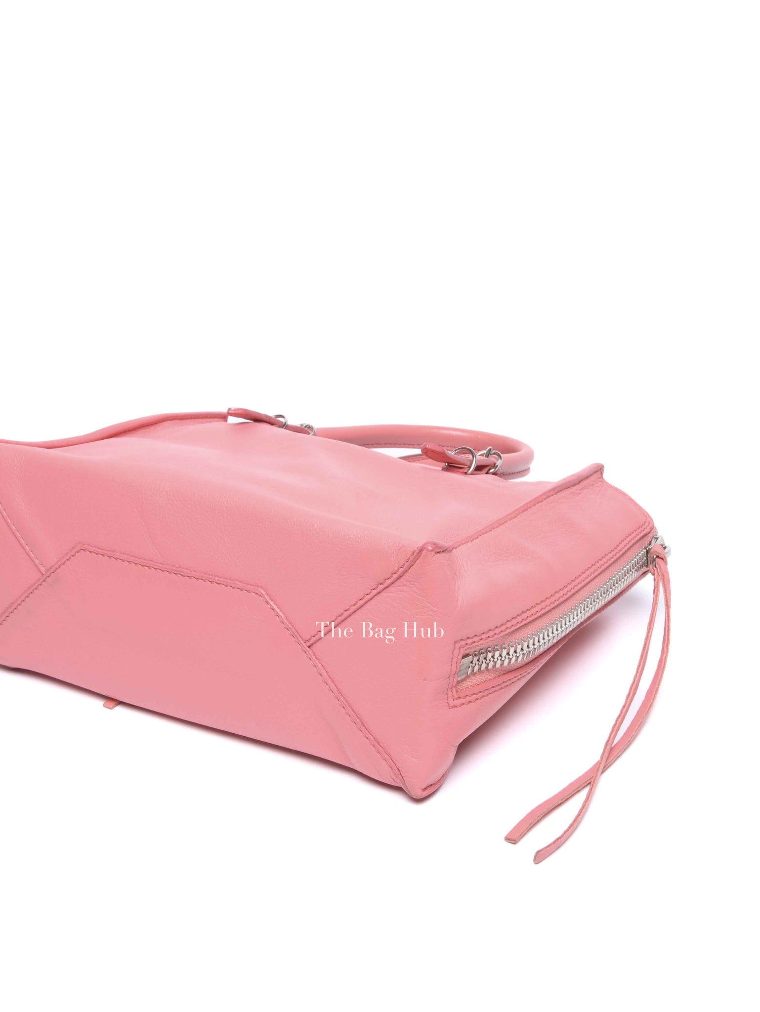Balenciaga Pink Leather Mini Metallic Edge Papier A4 Tote Bag