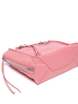 Balenciaga Pink Leather Mini Metallic Edge Papier A4 Tote Bag