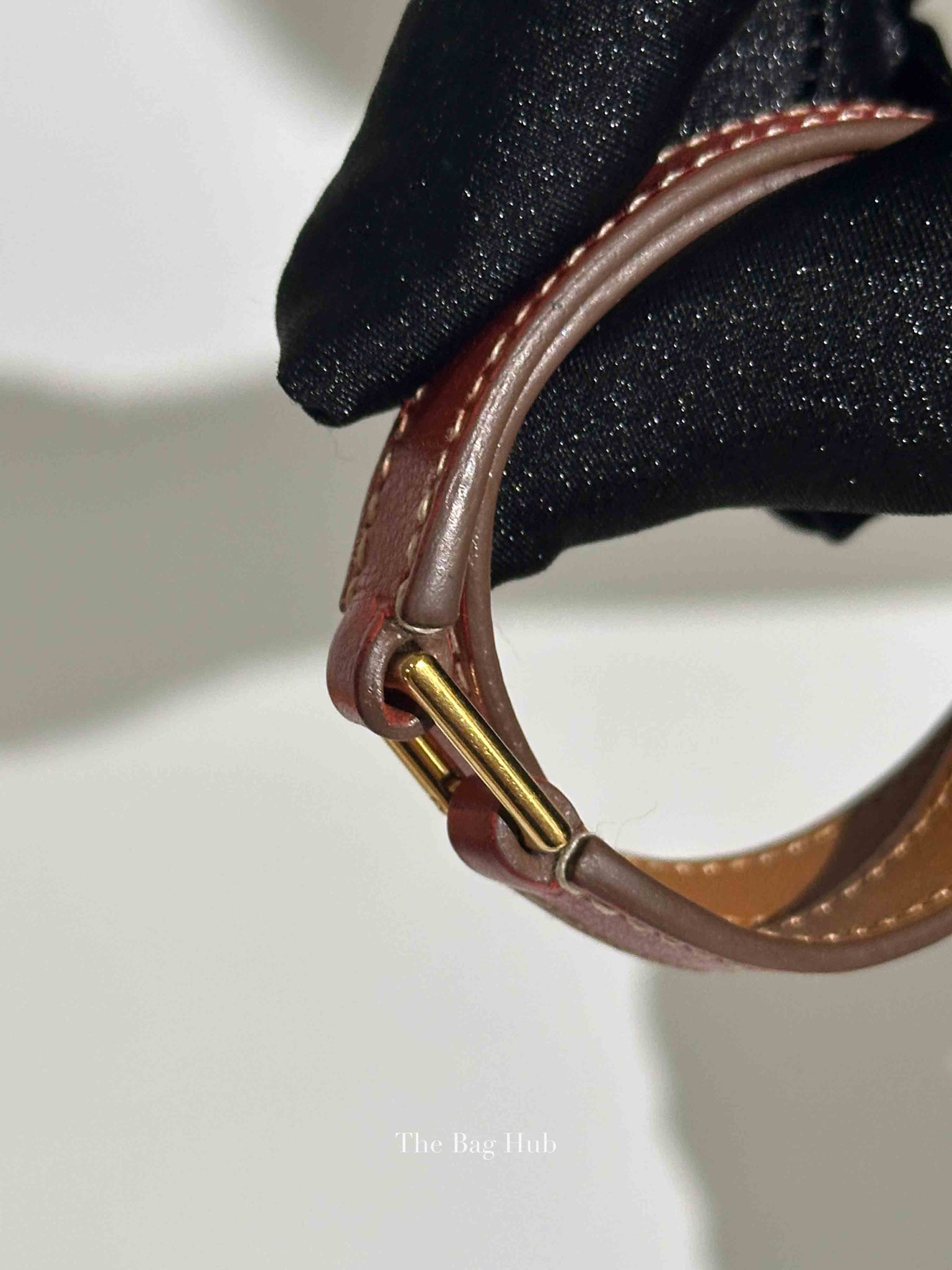 Hermes Rose Azalee Leather Rivale Double Tour XS Bracelet GHW