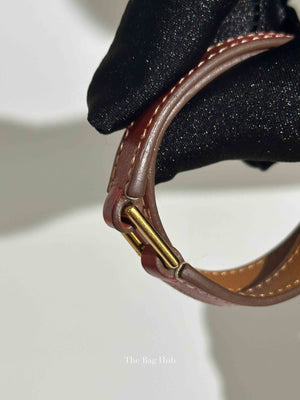 Hermes Rose Azalee Leather Rivale Double Tour XS Bracelet GHW
