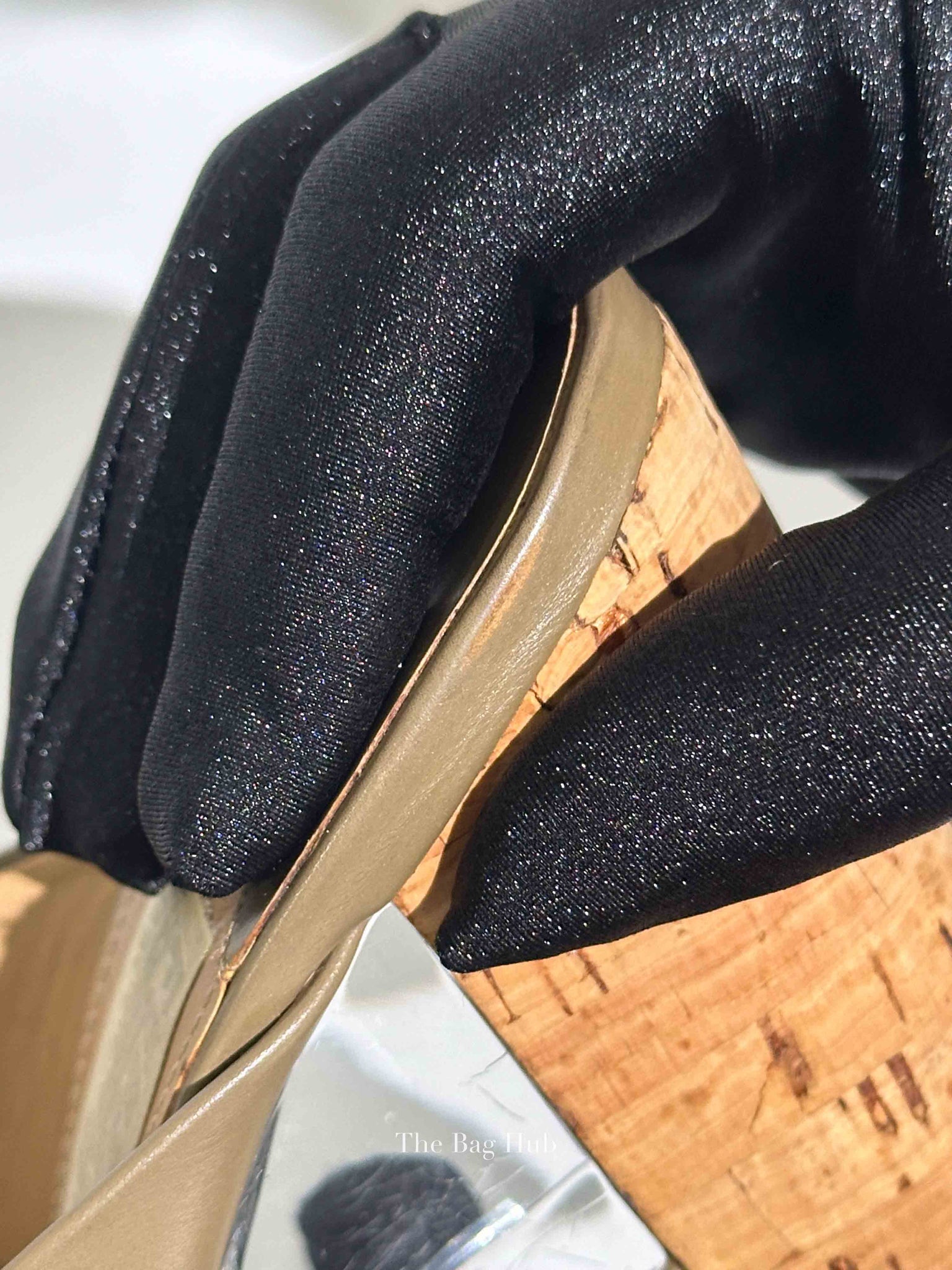 Salvatore Ferragamo Moss Green Leather Wedge Platform Shoes Size 6