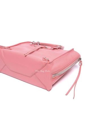 Balenciaga Pink Leather Mini Metallic Edge Papier A4 Tote Bag
